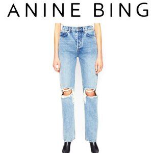 Anine Bing Lightwash Button-Fly Baggy Jeans size 25 waist, inseam 33" EUC
